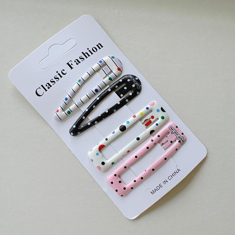 4-Pack Stylish Plaid Cartoon Hair Clips for Girls - Cute BB Clips for Wispy Bangs