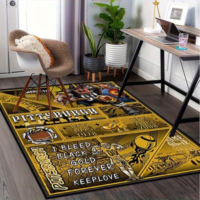 Kantoorvloerkleed Pittsburgh Steelers Geïnspireerd Voetbalfan Cadeau Bankkleed, Stoelmat ter Bescherming