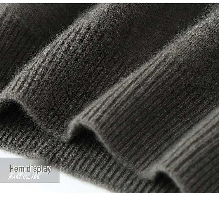 Men's Autumn Thickened Cashmere Round Neck Sweater - Light Business Style