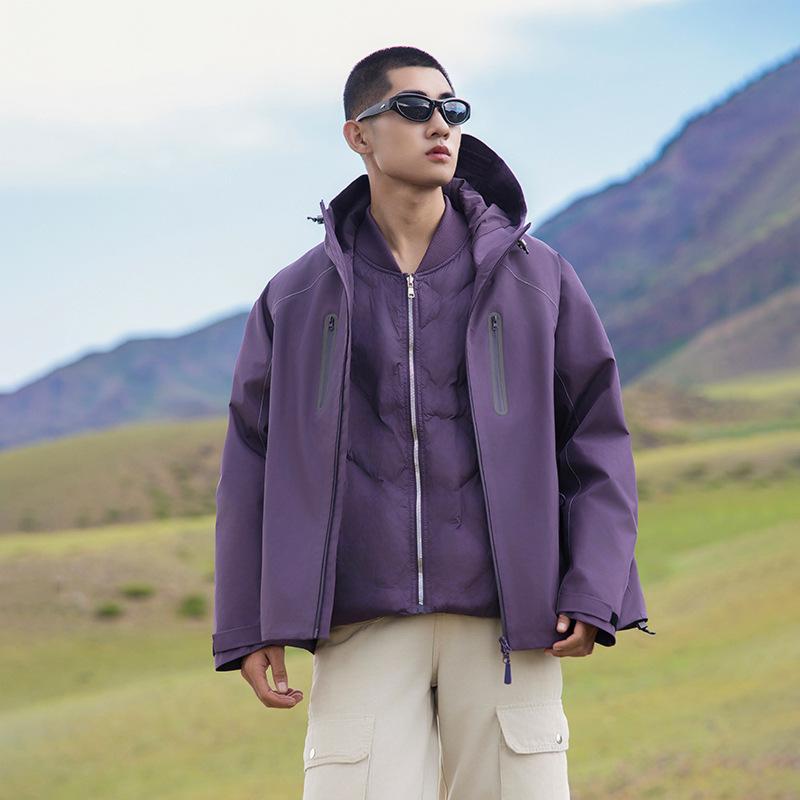 Autumn and Winter New Outdoor Three-in-one Removable Cotton Liner Windproof, Waterproof, Warm and Cold Couple Jacket