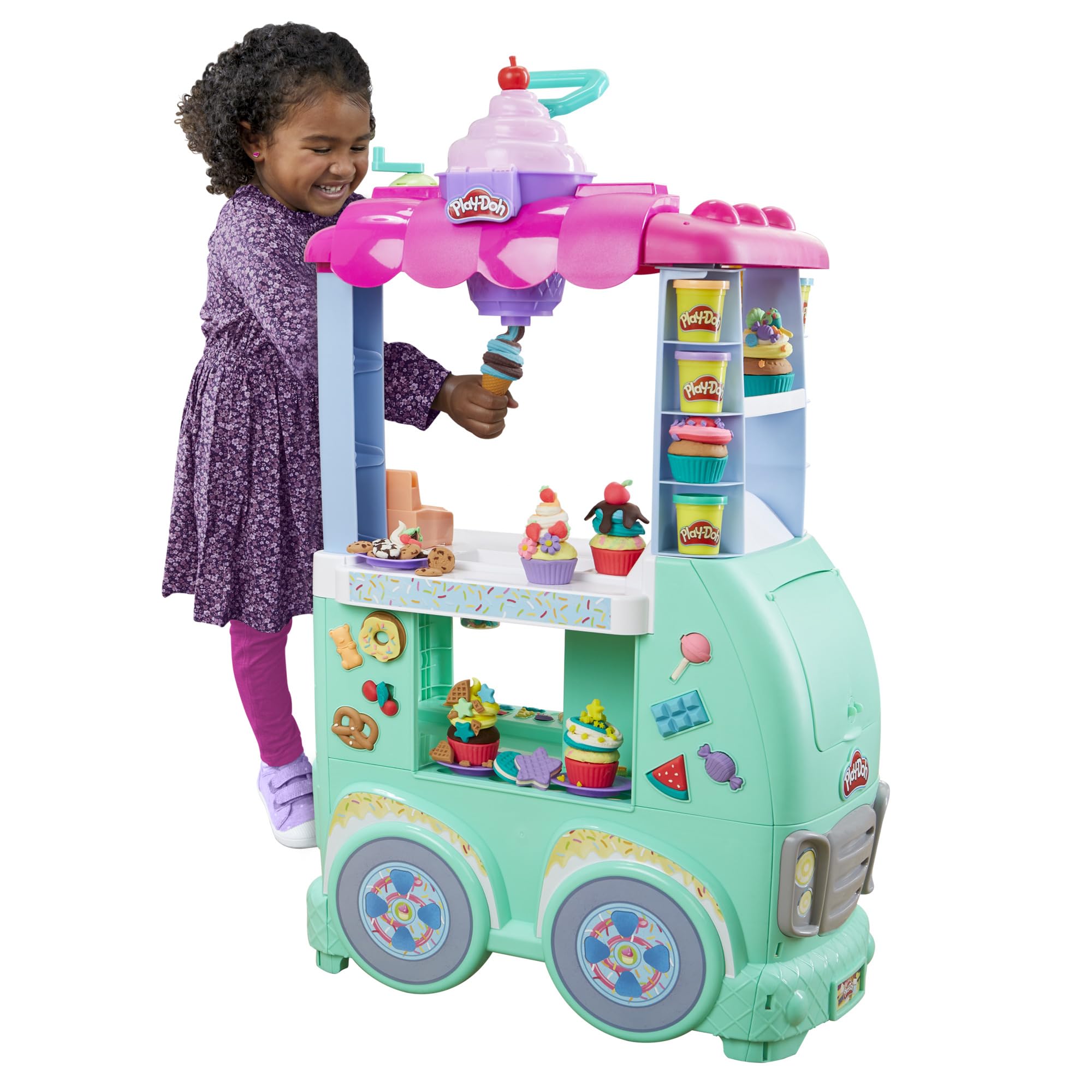 

Hasbro Sweets Kitchen 12 Дошкольный возраст 3 года и игрушки для мальчиков и девочек Komugi Nendo F7375 Оригинальный продукт (ХАСБРО) Машинка из пластилина Play-Doh, пластилин, игрушка, вверх,