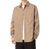 Camicia da uomo a maniche lunghe autunnale, giovanile, casual, tinta unita, larga, stile Hong Kong, tendenza, camicia giacca da lavoro, abbigliamento da uomo