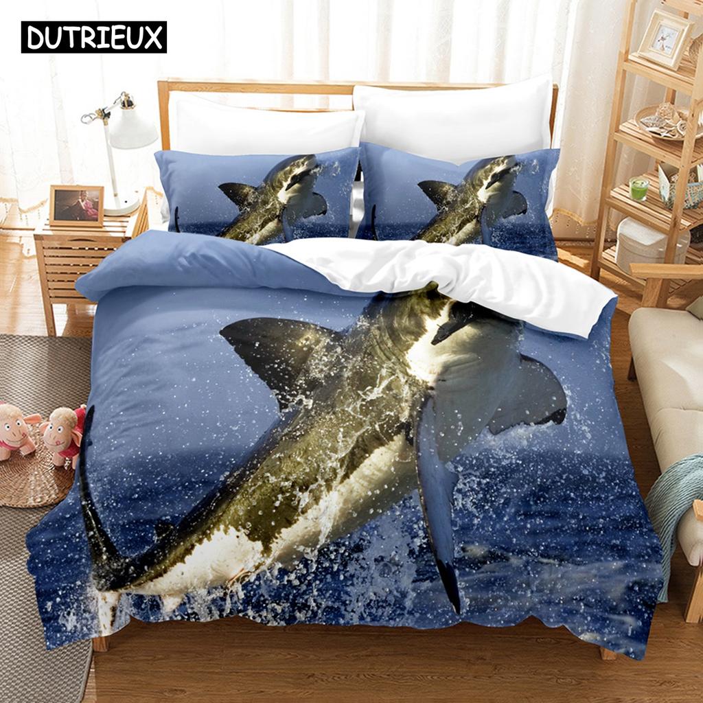 3D Shark Series Bedding Sets Duvet Cover Set With Pillowcase Twin Full Queen King Bedclothes Bed Linen