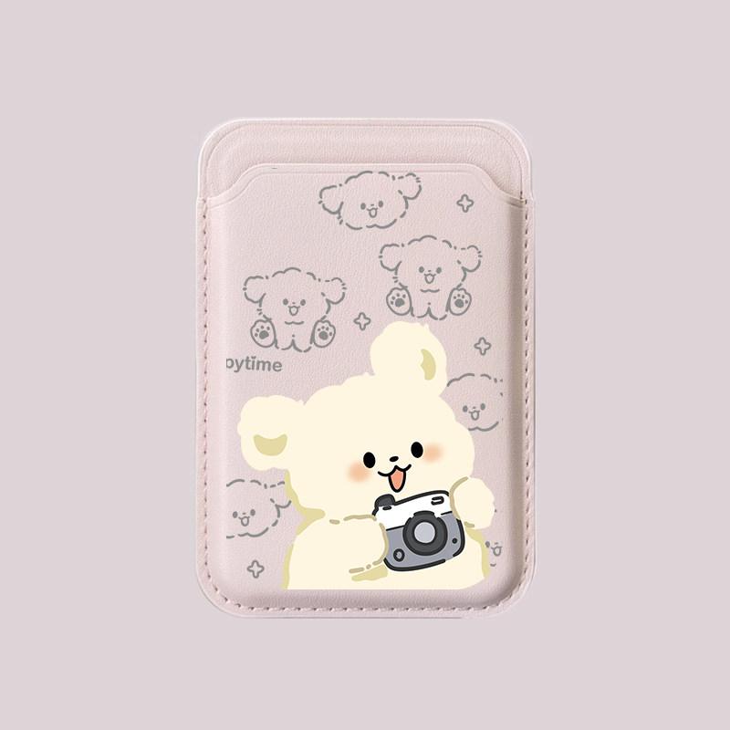 Cute Couple Photo Dog Cartoon Pattern Y2K Card Holder Magnetic For iPhone 17 For Samsung Galaxy S26 FE For MagSafe Wallet Cover