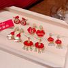 New Year's Eve Fortune Red Lantern Earrings for Women: Trendy, Fashionable, and Versatile