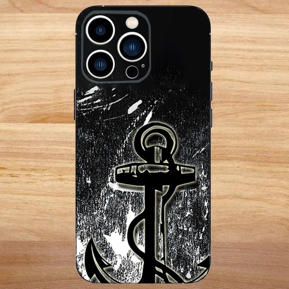Anchor Sailing Phone Case For iPhone 16,15,14,13,12,11,Mini,Pro,SE,MAX White Matte Shockproof Cover