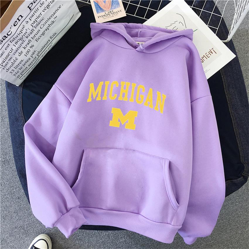 Mode University of Michigan Damen Hoodie Hip Hop Damen Casual Hoodie Neutral Streetwear Harajuku Herren Hoodie