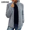 Collar Solid Color Top Sweatshirt Women's Casual Fashion Long Sleeve Zipper Bubble Fleece Jacket