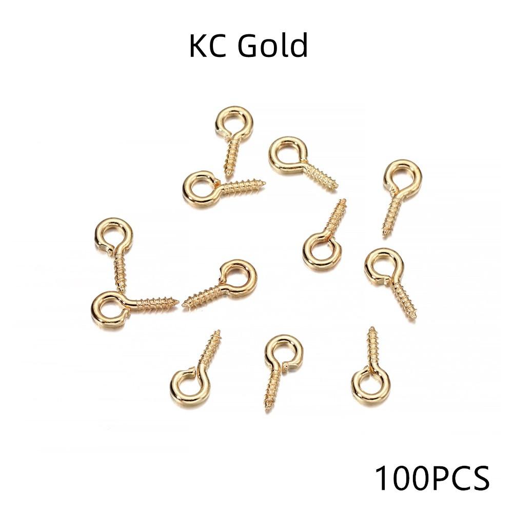 100-200 Stück Kleine Winzige Mini-Ösenhaken Ösen Schraubgewinde Goldene Verschlüsse Haken Schmuckzubehör Zum Basteln DIY