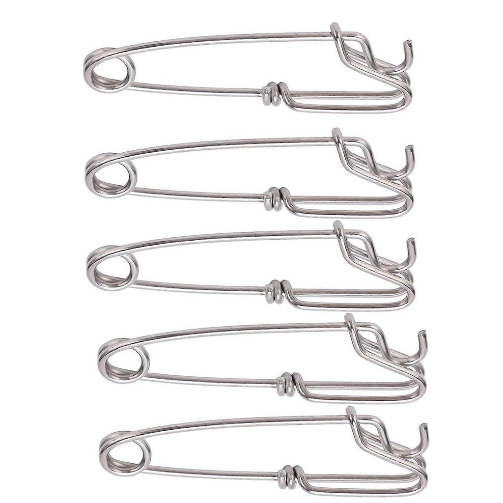 5PCS Long Line Clips Snap Swivel Sea Fishing Connectors Closed Eye Hanging Buckle Quick Pin Tool3.0cmx110MM