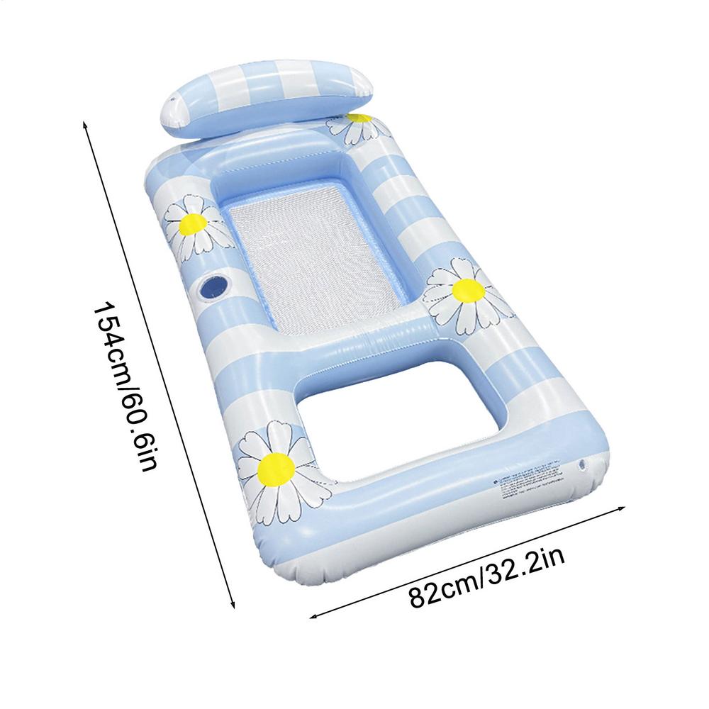 

Inflatable Floating Bed Hammock Foldable Water Sleeping Bed Adult Children Poolside Leisure Swimming Pool Lounge Chair Bed синій