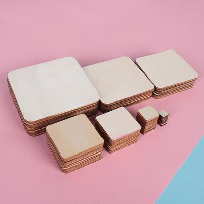 Party Supplies Scrapbooking Wedding Decor Wooden Tags Square Wood Pieces Ornament Blank Plaque