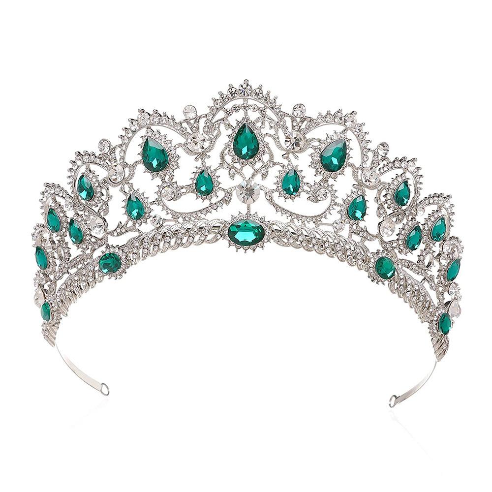 Couronne de diamants colorée, couronne de mariée, diadème de mariée en cristal populaire de style coréen