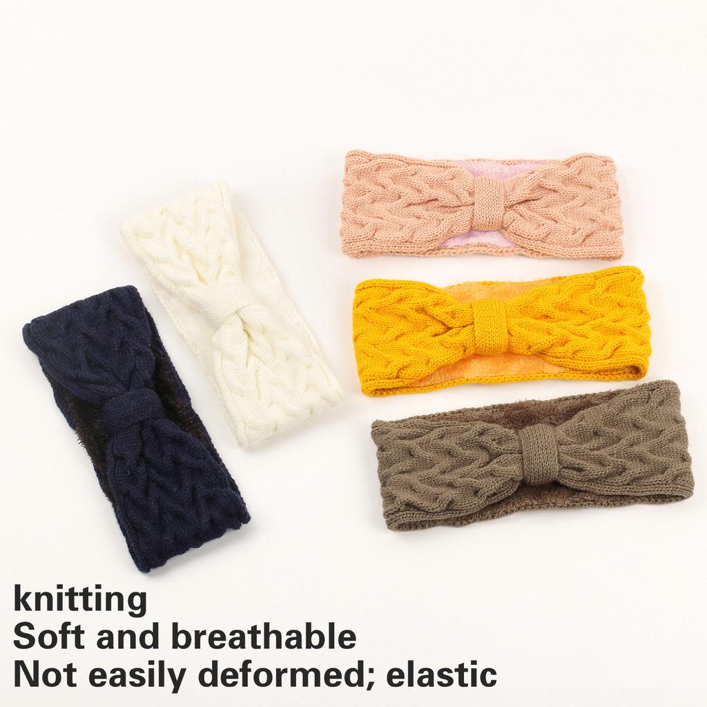 Stylish Knitted Headbands For Women And Girls Soft Fleece Bows Hair Bands Knitted Headband Winter Ear Protection
