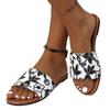 Fashion 2025 Summer New Print Women’s Open Toe Slippers Outdoor Casual Low Heel Sandals for Hot Sale Plus Size Daily Beach Slippers