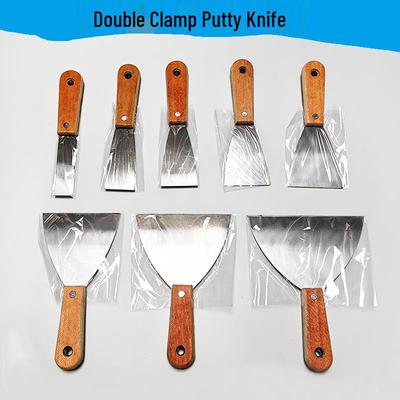 Multi-Size Scraper and Putty Knife Set: 1-6 Inch Blades with Wooden Handle and Carbon Steel Construction