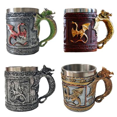 Feilong Stainless Steel Mug Personalized Retro Office Drinking Cup Light Luxury Ornament