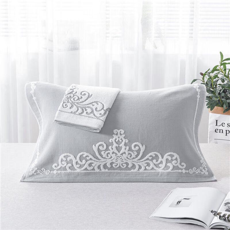 Pure Color Gauze Pillow Towel 52cmx75cm (1 Piece)