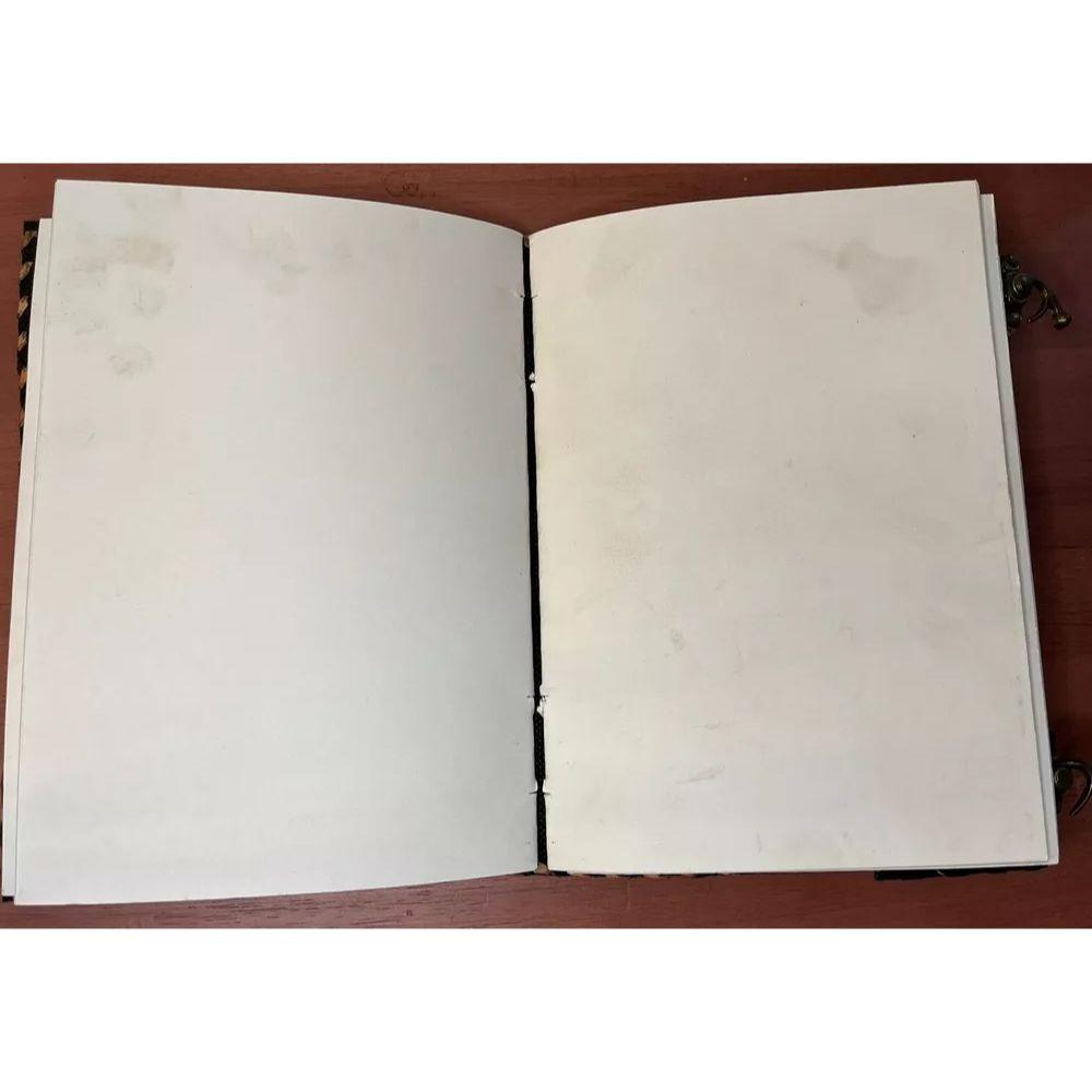 Leather Journal Seven Stone Chakra Notebook Blank Bound Papers Book of Shadows