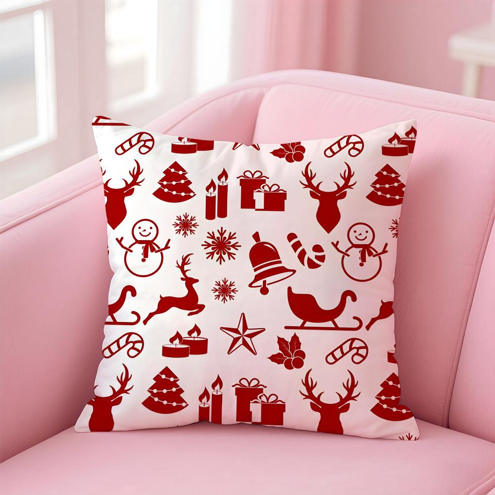 

Cchristmas illustration Cushion Cover Pillowcase Short Plush Invisible zipper Room Sofa Cushion Cover 30X30cm