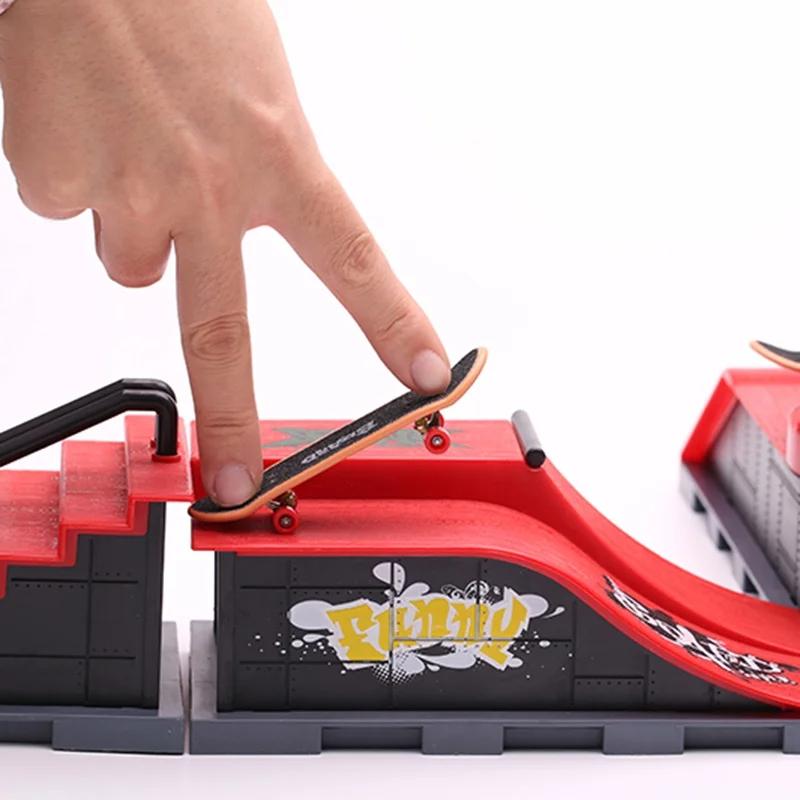 6-In-1 Finger Skateboards Diy Skate Park Ramp Parts For Tech Deck Scene Venue Combination Set For Children Indoor Home Toy