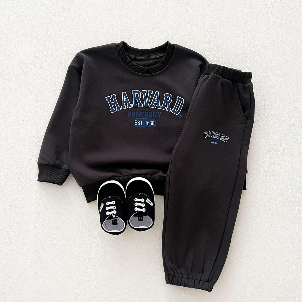 Kids' Spring/Autumn Sports Set: Boys' Letter Print & Winter Fleece-Lined Baby Girl Sweatshirt with Pants