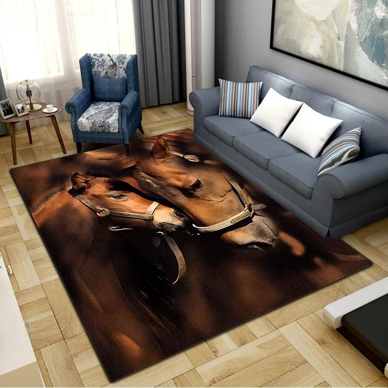 Horse Carpet Rug for Living Room Bedroom Home Sofa Decoration,Kids play Non-slip Floor Mat