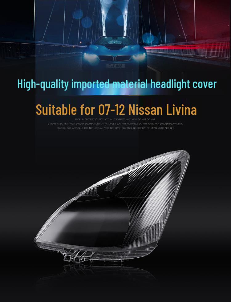 Livina Headlight Lens Cover for 07-12 Models - Clear Front Lamp Shell