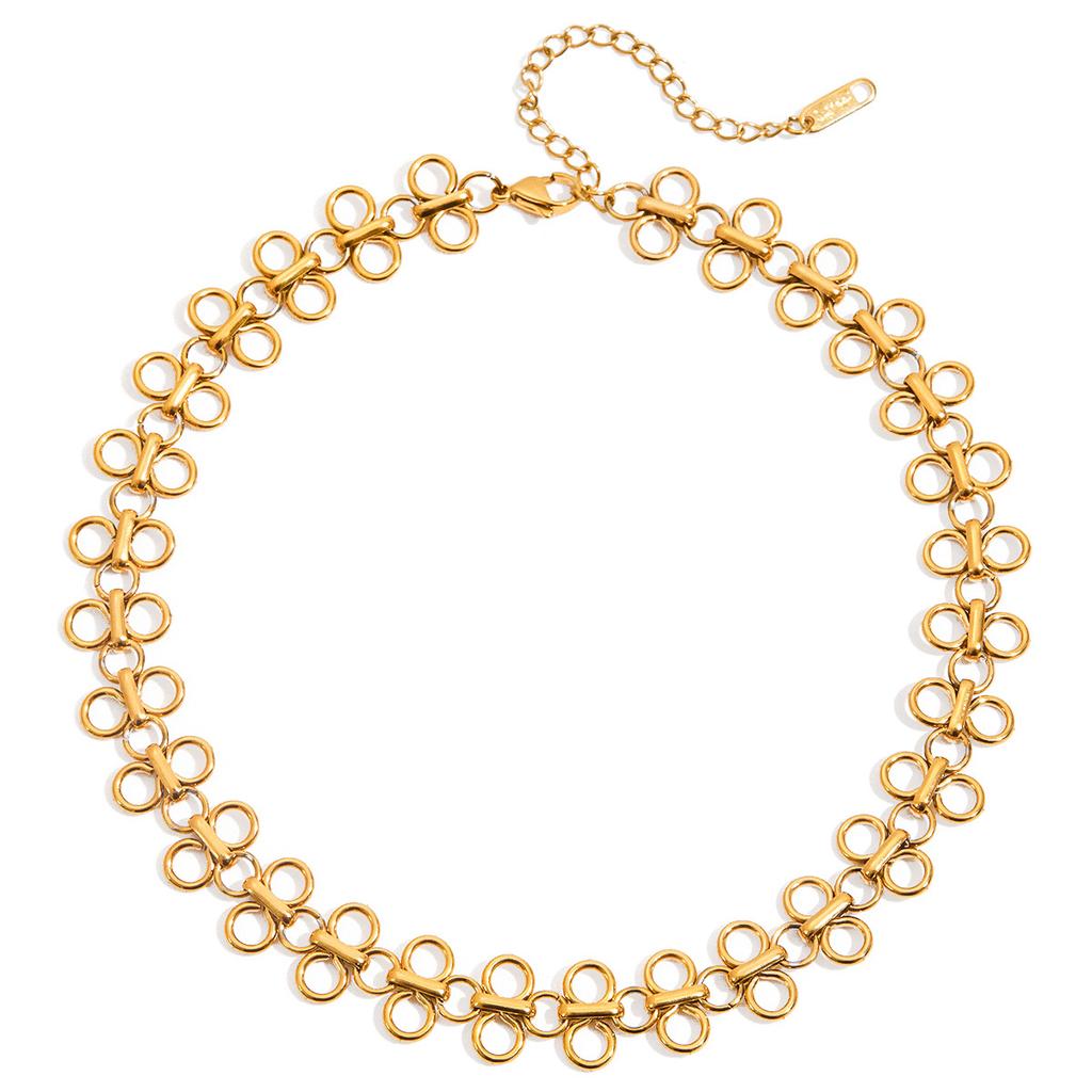 Simple and high-end four-leaf clover necklace collarbone chain neck chain jewelry