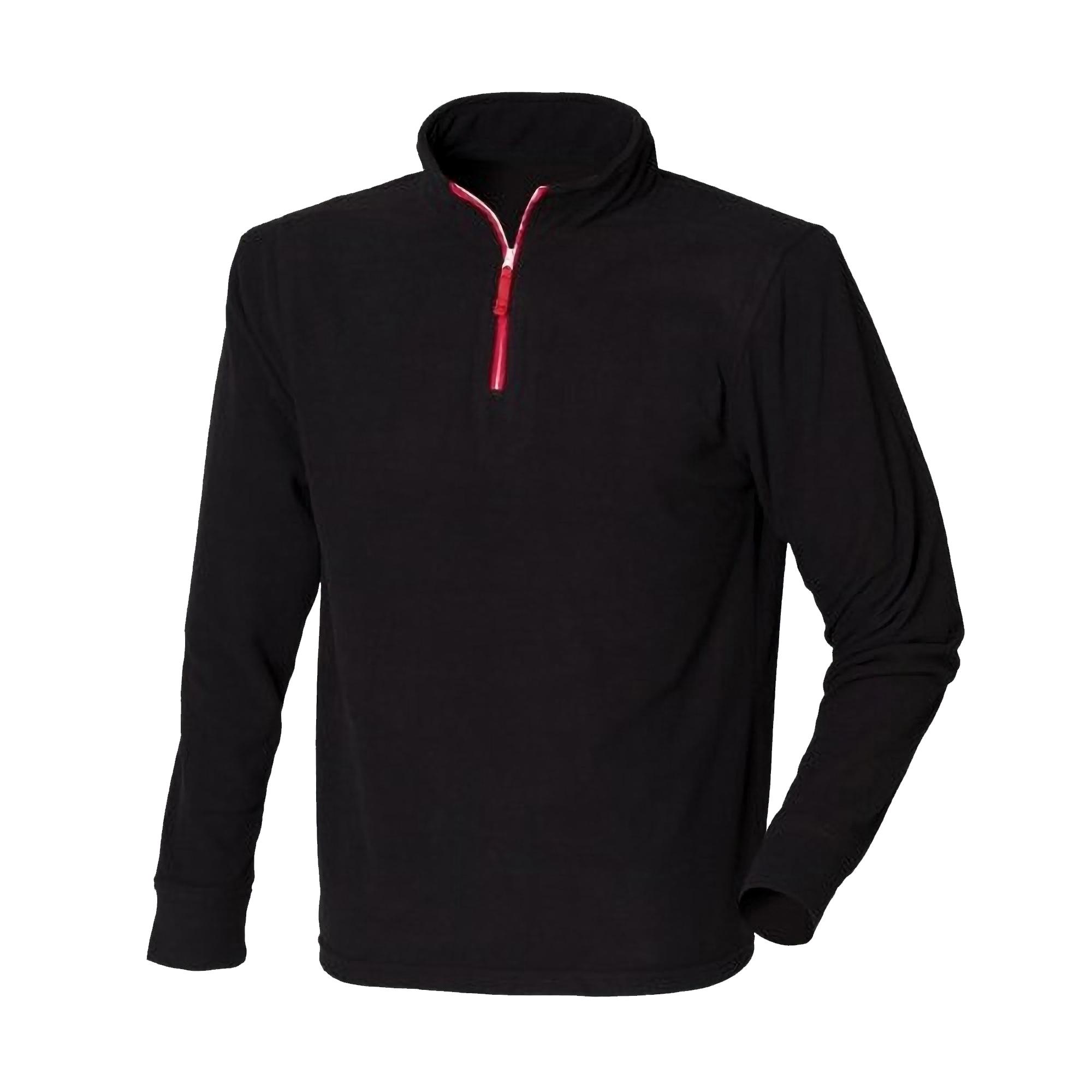 Finden & Hales - Camiseta de manga larga con cremallera de 1/4 para hombre XL rojo/negro