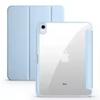 For iPad A16 Case 11th Generation 11inch , iPad 10th 10.9inch Transparent Back Cover Shell Tri-fold Stand with Pen Hold