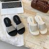 Fashion rhinestone platform slippers women wear 2025 summer new Internet celebrity beach one-word indoor non-slip sandals