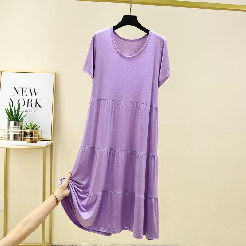 

Летнее модальное платье большого размера свободного покроя макси для беременных с несколькими слоями One Size