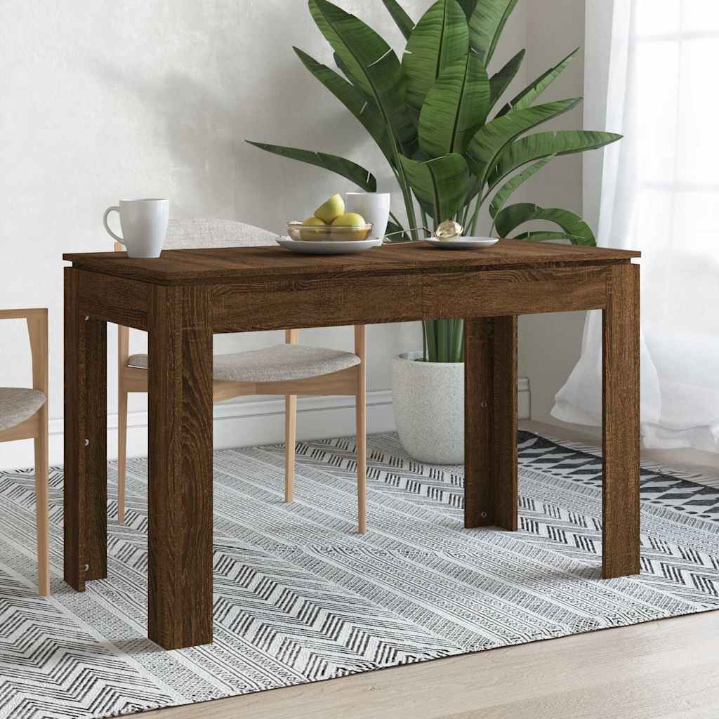 Dining Table Brown Oak Look 120 x 60 x 76 cm Engineered Wood