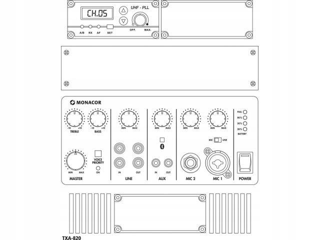 Monacor TXA-820 - Portable Amplifier System