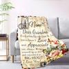 Love And Appreciation A Message For Grandma Throw Customizable Blanket Text Soft Warm Cozy Versatile For Sofa Couch Office Bed Picnics Four Seasons