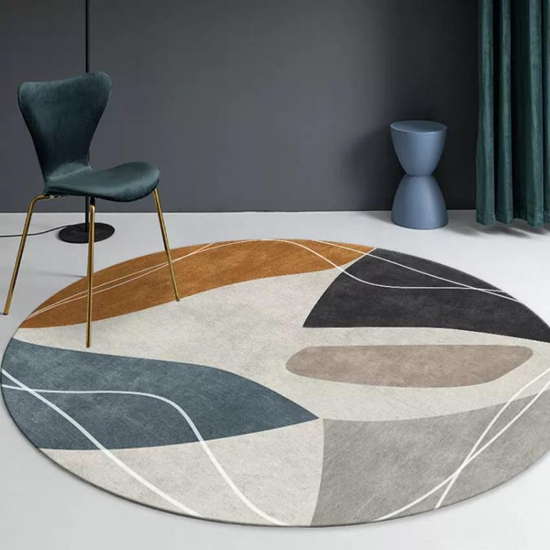 Nordic Light Luxury Round Carpets Modern Living Room Decoration Rugs Large Area Bedroom Decor Bedside Carpet Simple Lounge Rug