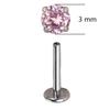 ASTM F136 Titanium PIERC Ear Lip Studs with circular CZ Top Labret Nose Stud Threaded Earrings Multi size Body Piercing Jewelry