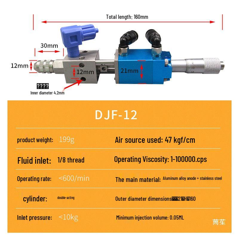 Small Flow Dispensing Valve for UV Glue, Ink, & Alcohol - Precision Micrometer Glue Machine Accessory