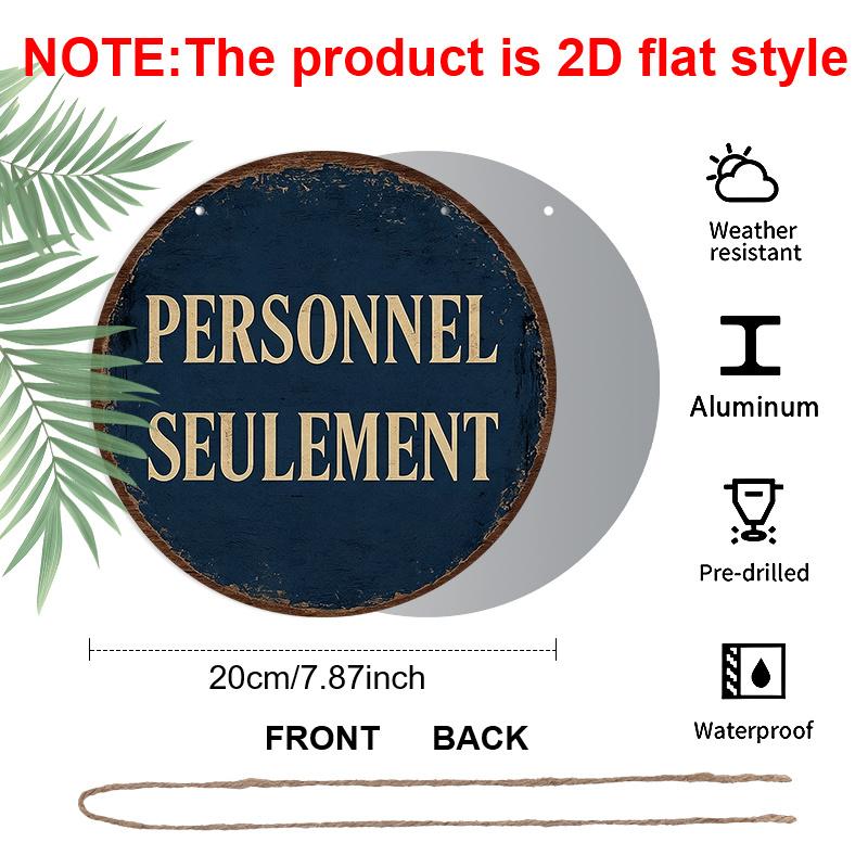 2D Flat Aluminum Vintage French-style Signage Wall Decoration, Available in Various Sizes. Suitable for Cafes, Living Rooms, Kitchens, Bars