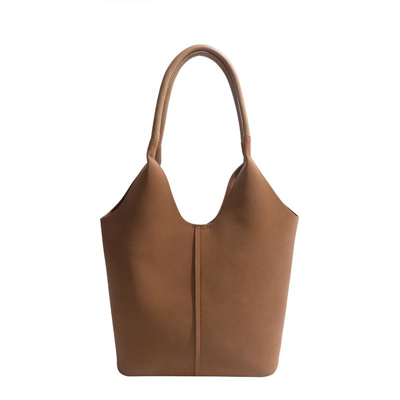 

Retro women s bag, matte mother and child bag, new fashionable retro velvet bucket bag, simple handbag светло-коричневого