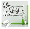 PVC Wallpaper for Living Room New Fashion Live Every Moment Removable Art Vinyl Mural Home Room Decor 50cmX70cm Wall Stickers