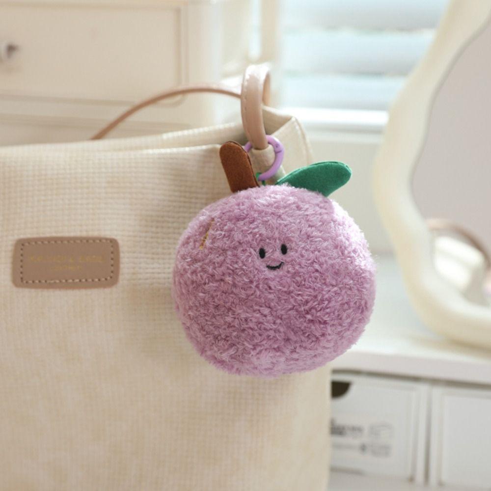 Blessing Bag Litchi Key Ring Soft Grape Key Chain Mini Fruit String Pendant  Women