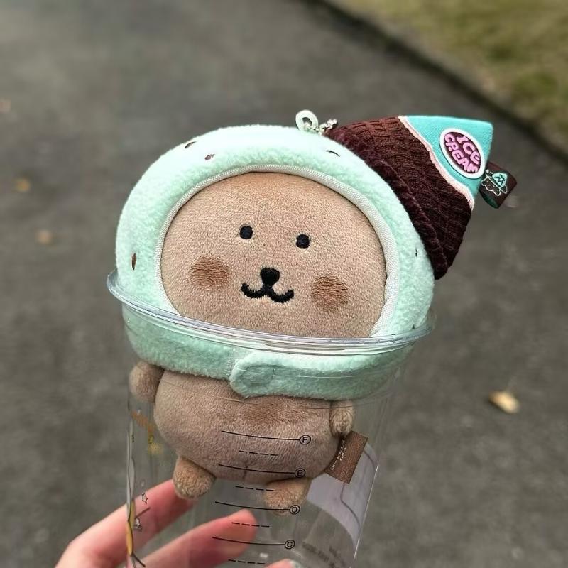 Self-Deprecating Bear Head Cover Accessories 10Cm Cotton Doll Accories Creative Funny Cute Toy