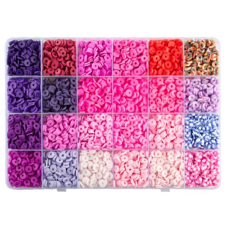 24 Color Clay Beads for Jewelry Making, DIY Bead Bracelet Necklace Earring