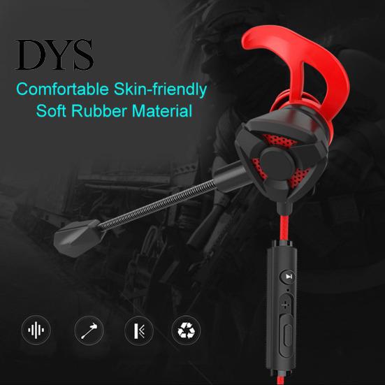 Gaming Headphone Earphone Dynamic Noise Reduction In-ear Headset Heavy Bass Earpiece for Game Phone