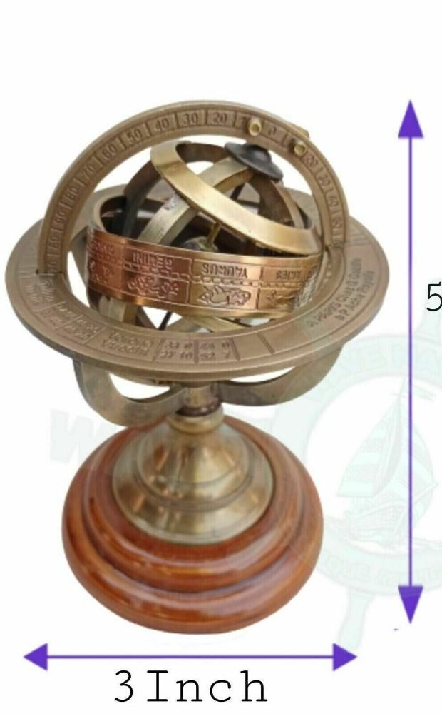 

Латунна Армілярна Сфера Астролябія Морський Морський Колекційний Глобус M аеро