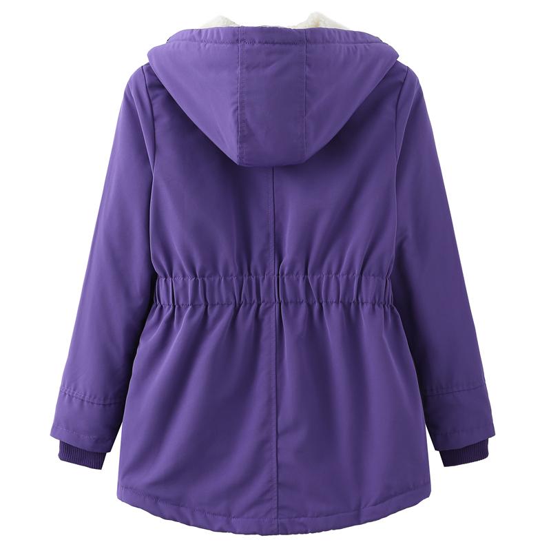 Women’s Parkas Coats BRIGH DEER Hooded Zip Up Cinched Waist Large Size Warm Overcoat Winter Outer Wear