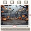 1 Halloween Party Banner - Ghost Tomb and Pumpkin Lantern  Misty Forest Trail Indoor and Outdoor Halloween Decoration