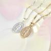 Ahmed Gold Silver Virgin Mary Dainty Medallion Necklace for Women Fashion Mother Mary Necklace Pendant Religious Catholic Gift